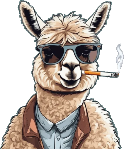 Jokeuhl&rsquo;s alpaca mascot wearing sunglasses and a brown jacket